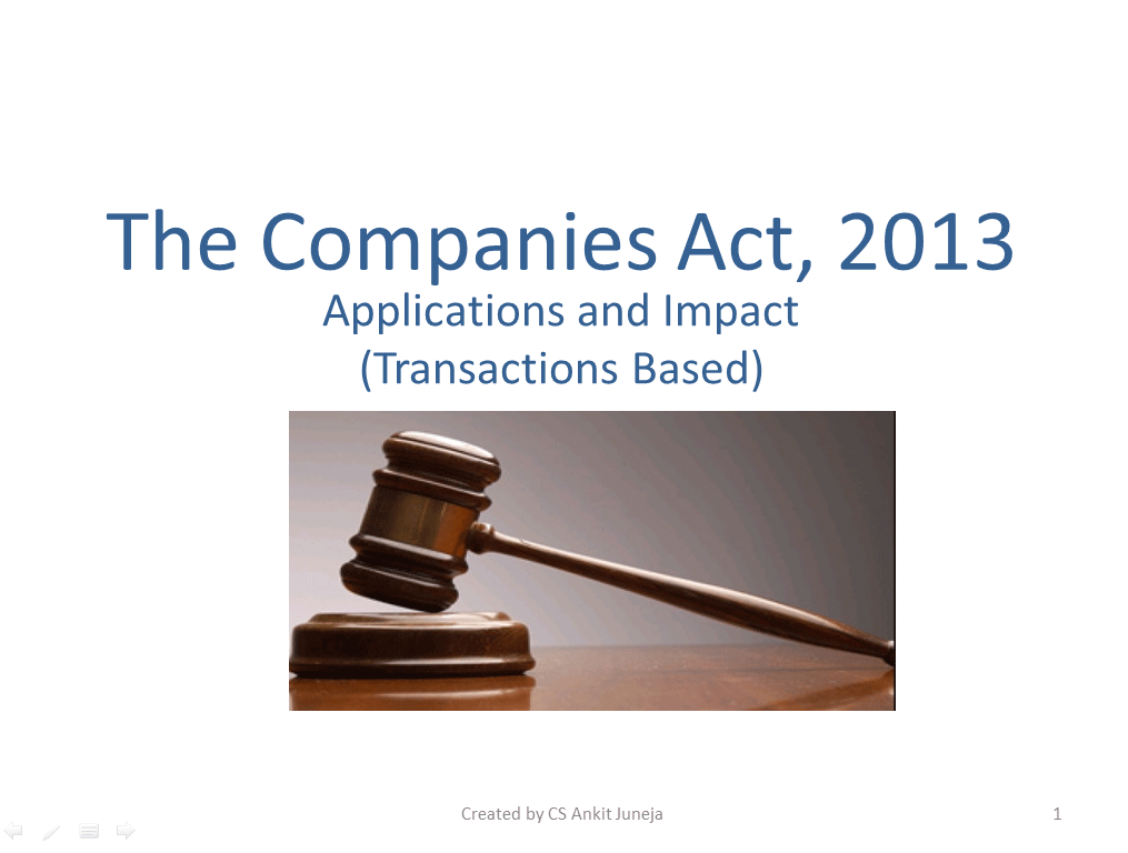 New Companies Act 2013