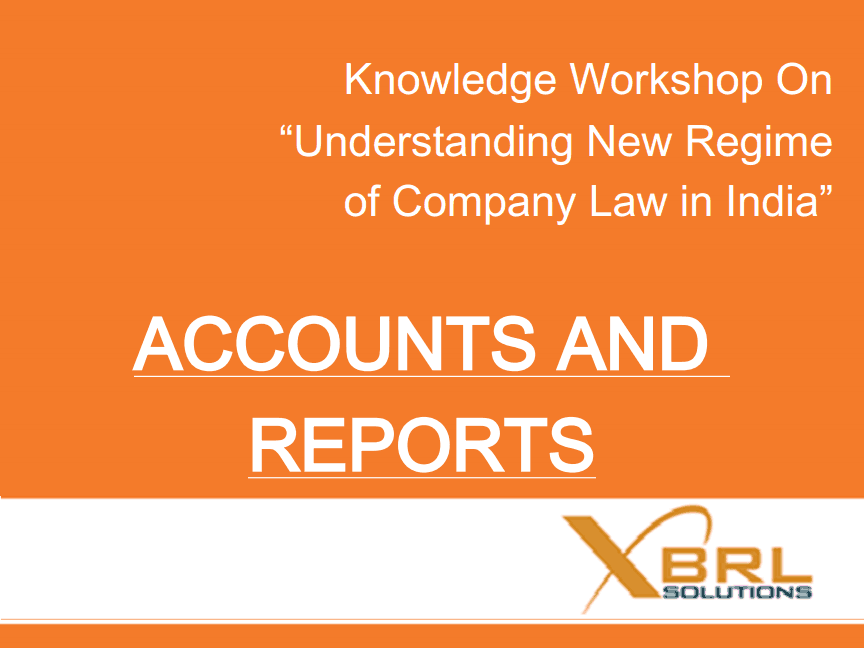 Accounts and Reports